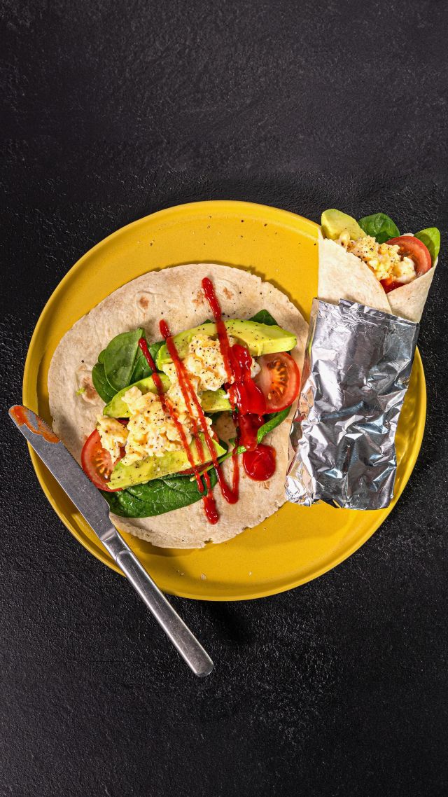 Back to school breakfast burritos
Kick start the summer term with this quick and easy breakfast idea that will feed your brain and belly until lunchtime.
We’ve scrambled our eggs, fried smokey bacon, and sandwiched with avo, tomatoes and spinach, but you can mix and match with whatever you fancy.

Find the recipe on our stories.