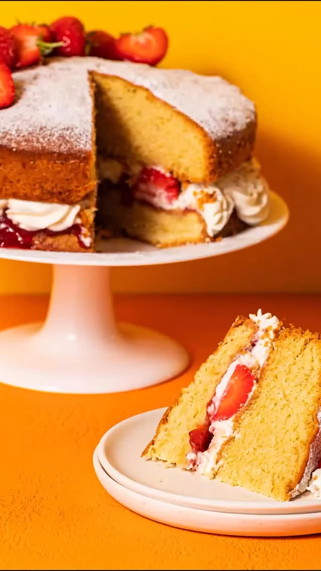 National Strawberry month might be ending, but there’s still time for one last celebration.

Nothing says classic British baking quite like a Victoria sponge layered with fresh strawberries, jam and cream. 

Simple, nostalgic and guaranteed to disappear fast.
Share with your family and friends this weekend.

Ingredients
‌
225g unsalted butter, room temperature
225g caster sugar
4 FREE eggs
2 teaspoons vanilla extract
225g self-raising flour
Milk, to loosen the mixture
200ml double cream
250g mixed berries
Icing sugar, for dusting

Method

Start by pre-heating the oven to 200C/180C fan, then grease two 18cm cake tins and line them with greaseproof paper.
In a bowl, cream together the butter and sugar – it should become pale in colour and fluffy.

Gradually beat in the eggs, followed by the vanilla extract.
Gently fold in the flour, until the batter reaches a soft consistency that drops off the spoon. If it is too thick, add a few drops of milk as needed.

Divide the mixture between the two baking tins and even it out using a spatula. Bake for around 20 minutes. 

The top should be a light golden-brown colour and a skewer inserted into each cake should come out clean. Pop back into the oven for an extra 5 minutes, if needed, but take care not to overcook your sponges.

Take the sponges out of the oven and set them on a wire rack to cool for 5 minutes, then remove them from their tins and carefully peel away the greaseproof paper.

Add the double cream to a large mixing bowl and whip, by hand or with an electric mixer, until it reaches a soft, fluffy consistency, with firm peaks.

Spread the heavenly whipped cream over the top of one sponge, using a spatula, then scatter the mixed berries generously over the cream layer. Place the second cake layer on top and gently dust the top with icing sugar.

Pop the kettle on and put your feet up, then tuck into this sastisfying sponge! Due to its fresh cream filling, keep in the fridge where it will last for up to three days – if you can resist!