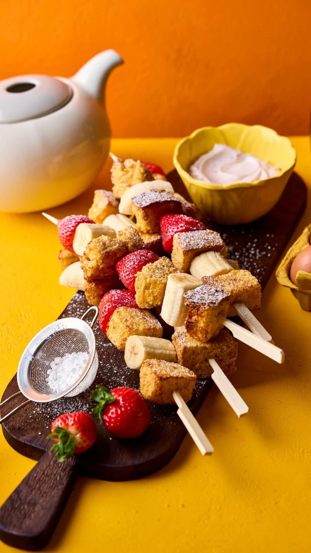 Sweet, golden and packed with family fun.

These air fryer French toast skewers are a brilliant way to turn leftover bread into an eggs-tra tasty breakfast, brunch or after school treat. Crispy on the outside, fluffy in the middle and coated in cinnamon sugar, they’re made for dipping, dunking and devouring.

Thread on your favourite fruit, serve with a dollop of yoghurt and let little hands help build their own colourful creations. It’s a simple, nutritious recipe that’s full of flavour and ready in minutes.

Quick, easy and guaranteed to bring a little sunshine to the table, now that’s our kind of brekkie.

Head to our website for the full cinnamon-y, simple and sweet recipe